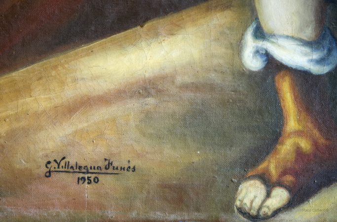 Firma en Ángel de la Guarda. Gregorio Villalengua, 1950